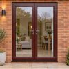 Rosewood uPVC French Doors fitted to the back of a house