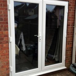 White french doors with side panels