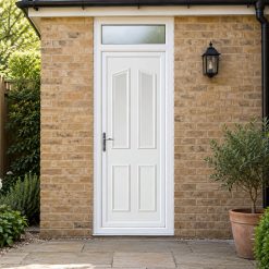 uPVC Single Door – Clinton Two by a garden path