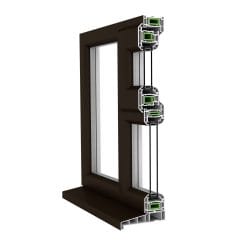 uPVC Window Black Woodgrain