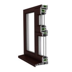 uPVC Window Rosewood Woodgrain