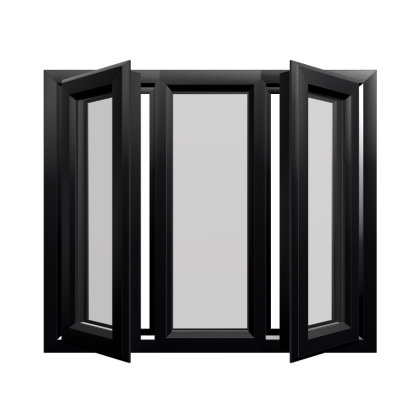 Casement 42 uPVC Window Black Woodgrain