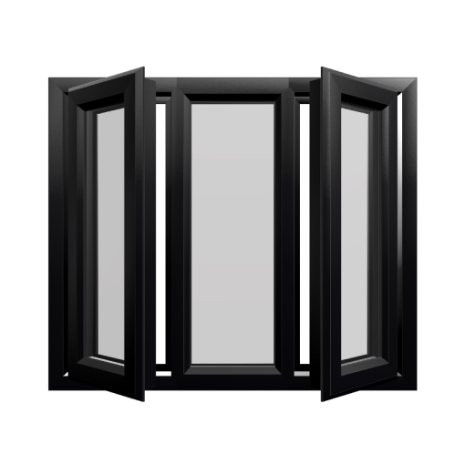 Casement 42 uPVC Window Black Woodgrain