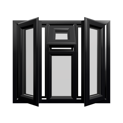 Casement 47 uPVC Window Black Woodgrain