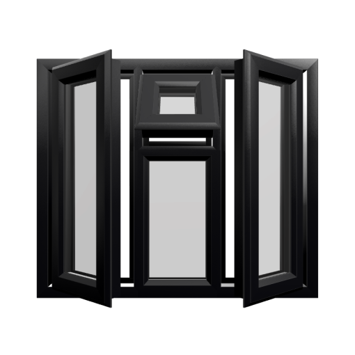 Casement 47 uPVC Window Black Woodgrain