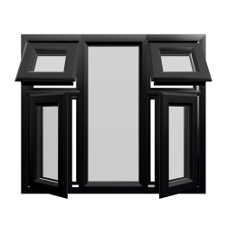 Casement 53 uPVC Window Black Woodgrain