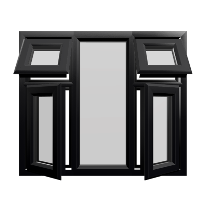 Casement 53 uPVC Window Black Woodgrain