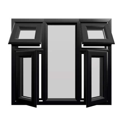Casement 53 uPVC Window Black Woodgrain