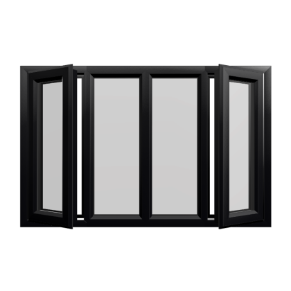 Casement 73 uPVC Window Black Woodgrain