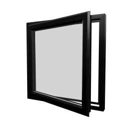 uPVC Window Black Woodgrain