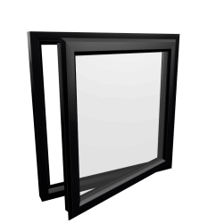 uPVC Window Black Woodgrain