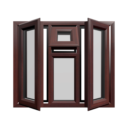 Casement 47 uPVC Window Rosewood Woodgrain