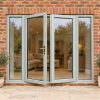 Agate Grey French Doors with Side Panels fitted to the back of a house