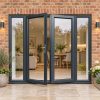 Anthracite Grey French Doors with Side Panels fitted to the back of a house
