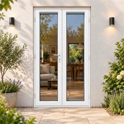 1190mm x 2090mm - White uPVC French Doors fitted to the back of a house