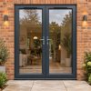 1790mm x 2090mm – Anthracite Grey on White French Doors fitted to the back of a house