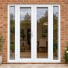 1790mm x 2090mm - White French Doors with Narrow Side Panels fitted to the back of a house