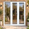 1790mm x 2090mm - White uPVC French Doors with Wide Side Panel fitted to the back of a house