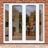 2090mm x 2090mm - White uPVC French Doors with Narrow Side Panels fitted to the back of a house