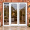 2090mm x 2090mm - White uPVC French Doors with wide Side Panel fitted to the back of a house