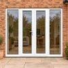 2390mm x 2090mm - White uPVC French Doors with Wide Side Panels fitted to the back of a house