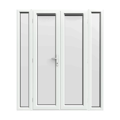 1790mm x 2090mm - White French Doors with Narrow Side Panels