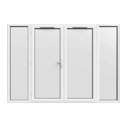 2990mm x 2090mm - White uPVC French Doors with Wide Side Panels